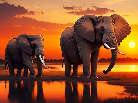 Free Ai Generated Elephants illustration and picture