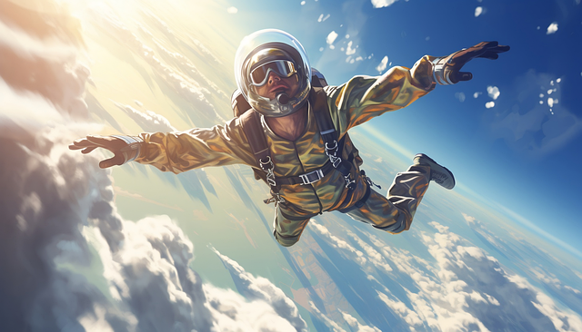 Free ai generated parachutist sky illustration
