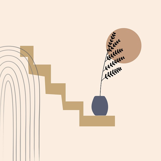 Free window stairs plant illustration