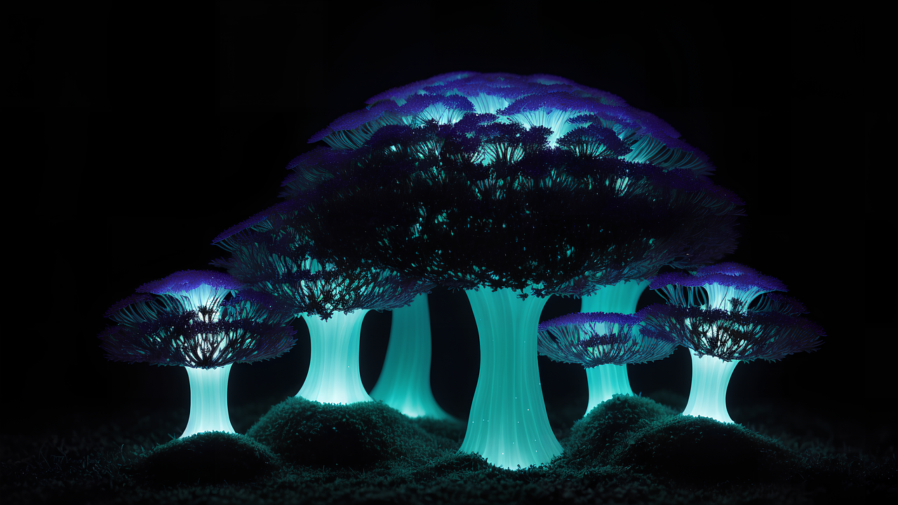 Download Ai Generated Fungi Bioluminescent Royalty-Free Stock ...