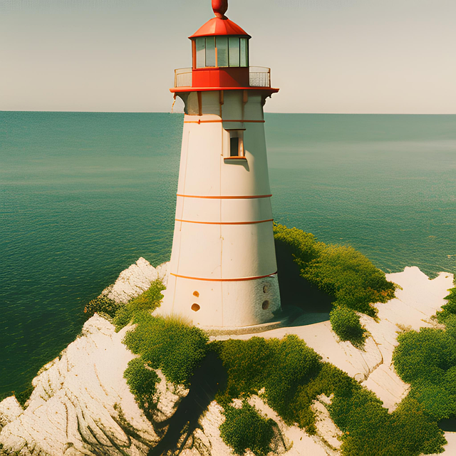Free lighthouse island beach illustration