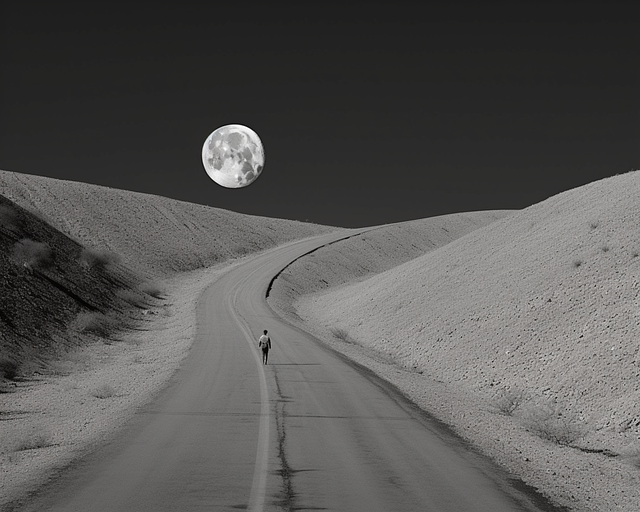 Free alone moon desert illustration