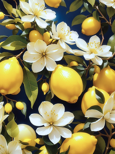 Free generated by the ai lemon flowers illustration