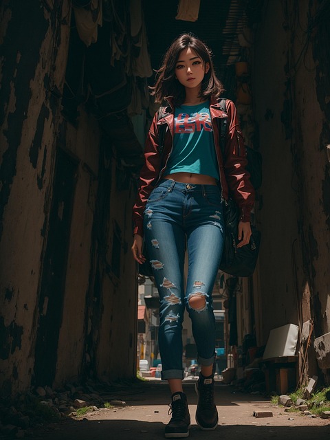 Free teenager girl road illustration