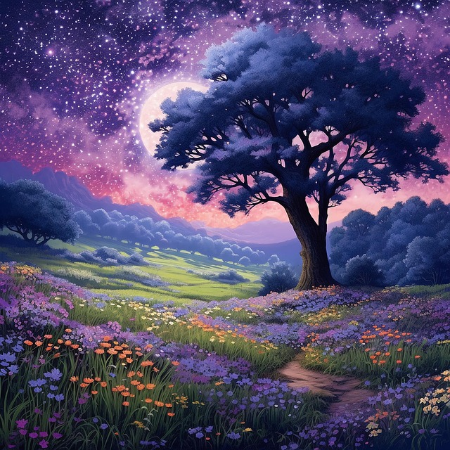 Download free HD stock image of Flowers Nature Free flowers nature tree illustration