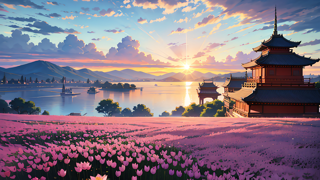 Free ai generated flowers field illustration