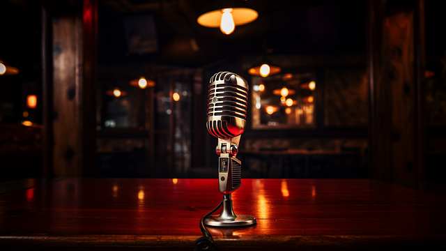 Ai Generiert, Podcast, Mikrofon, Bar