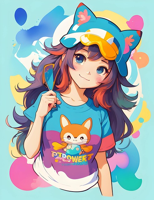 Kat, Pige, Sød, Anime, Digital Kunst