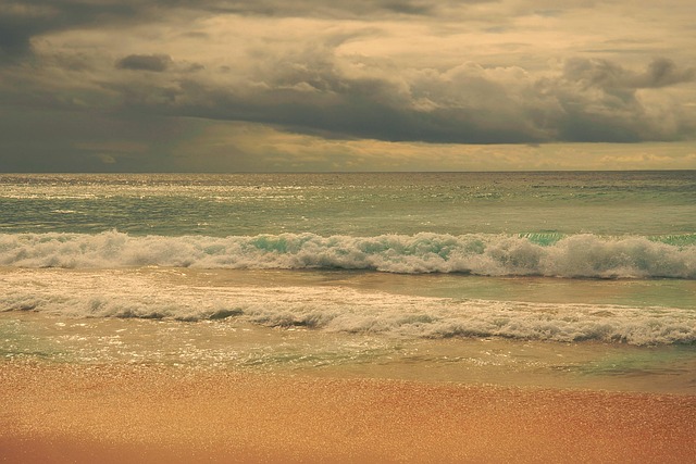 Mar, Oceano, Ondas, Noite, Céu