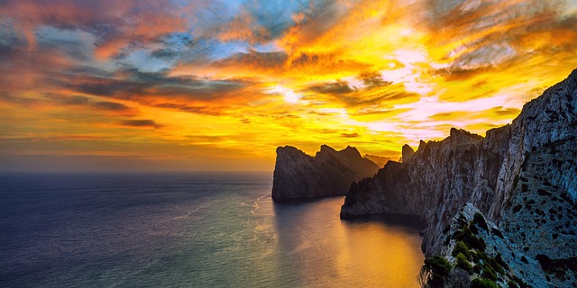 Mar, Pedras, Céu, Pôr Do Sol, Nuvens