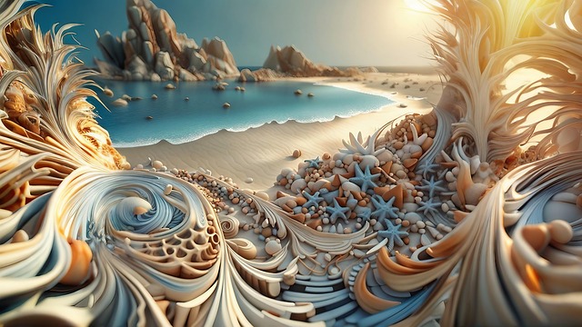 Free Ai Generated Beach illustration and picture