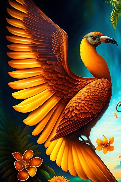 Free ai generated bird fantasy illustration