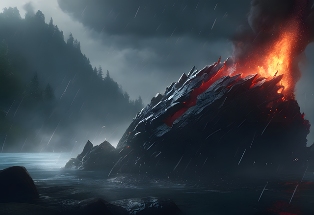 Ai Generiert, Vulkanausbruch, Eruption