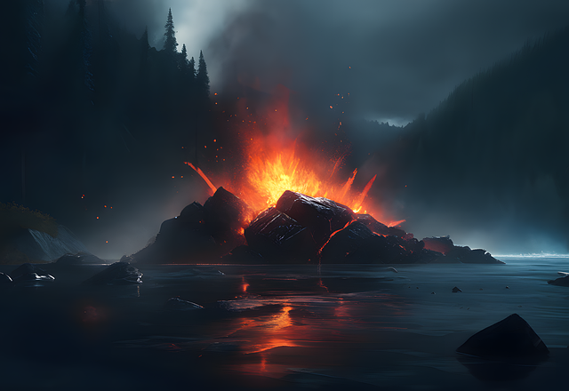 Ai Generiert, Vulkanausbruch, Eruption
