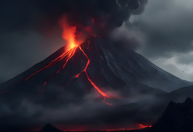 Ai Generiert, Vulkanausbruch, Eruption