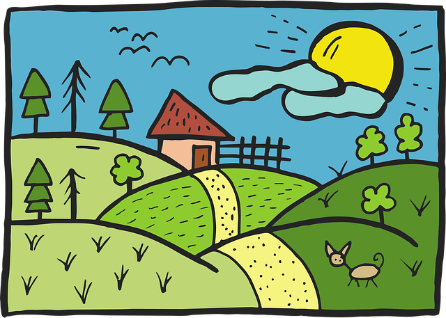 Free house trees autumn vector