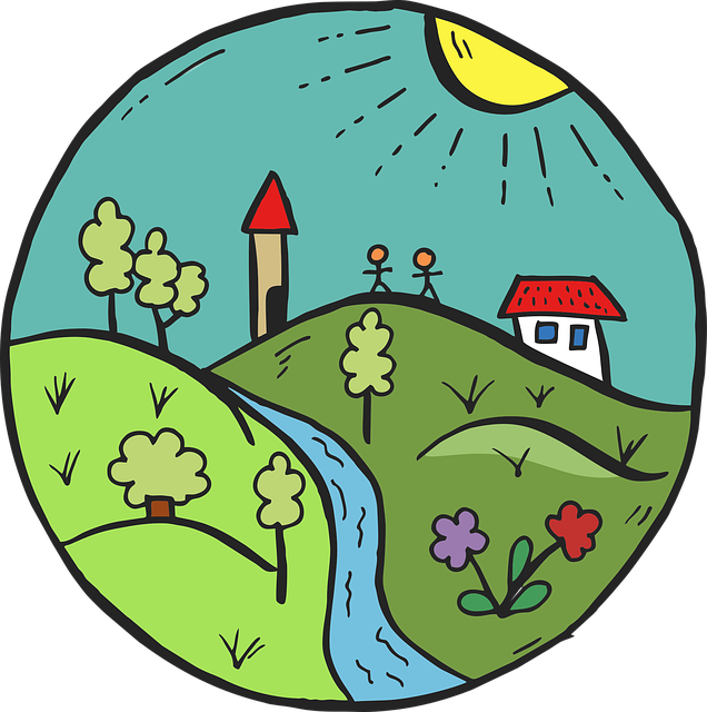 Free house trees autumn vector