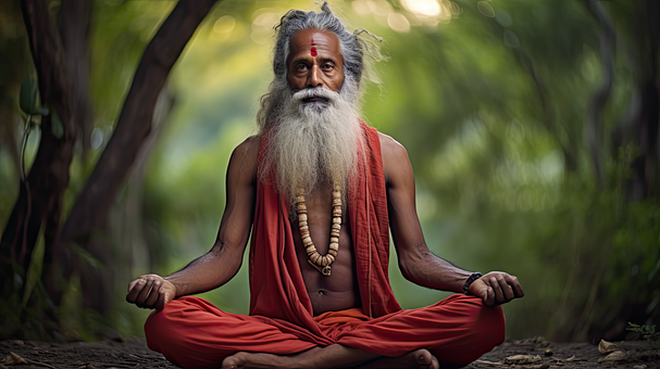 Meditation, Meditierender Mann