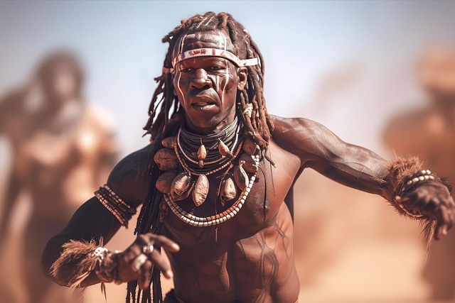 Free ai generated man tribe illustration