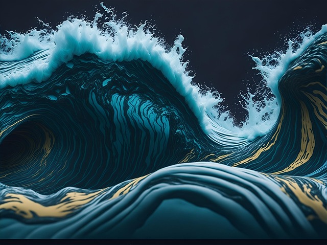 Download free HD stock image of Ai Generated Waves Free ai generated waves frequency illustration