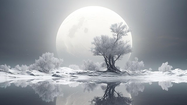 Free ai generated planet lake illustration