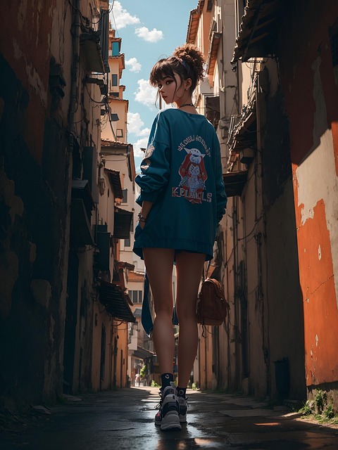 Free teenager girl road illustration
