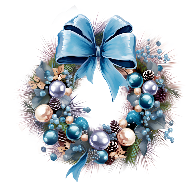Free christmas fir decoration blue illustration