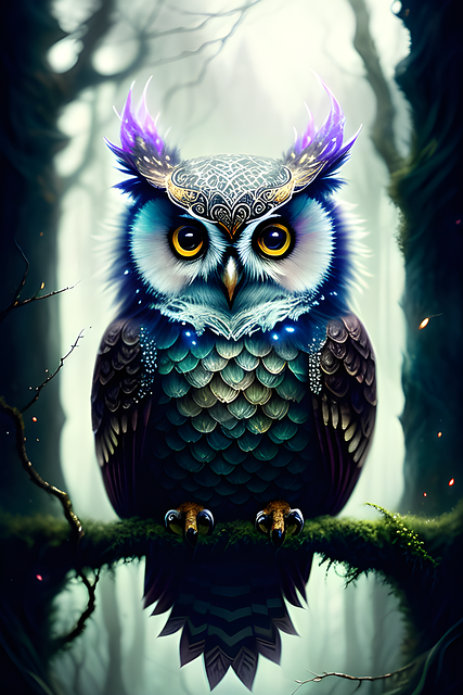 Free ai generated owl bird illustration
