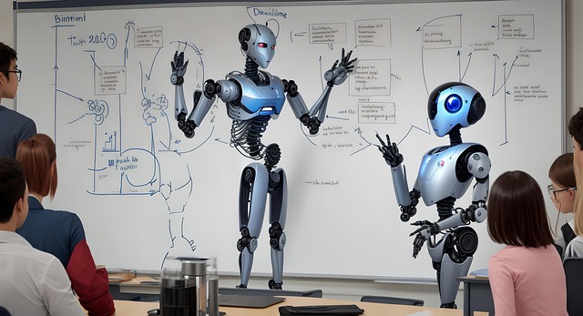 Free ai generated robots whiteboard illustration