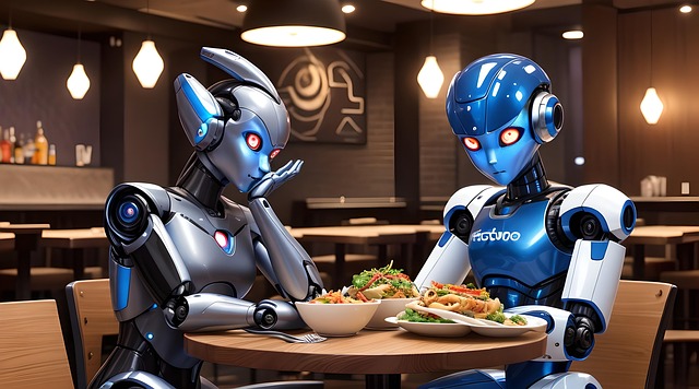 Ai Generiert, Roboter, Cafe, Essen