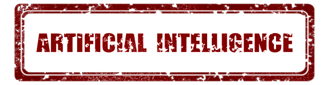 Free artificial intelligence rubber stamp notice illustration