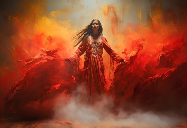 Free ai generated woman smoke illustration