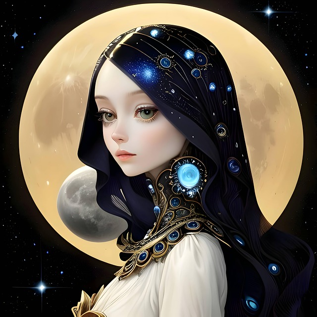 Ai Generiert, Frau, Kunst, Mond, Raum