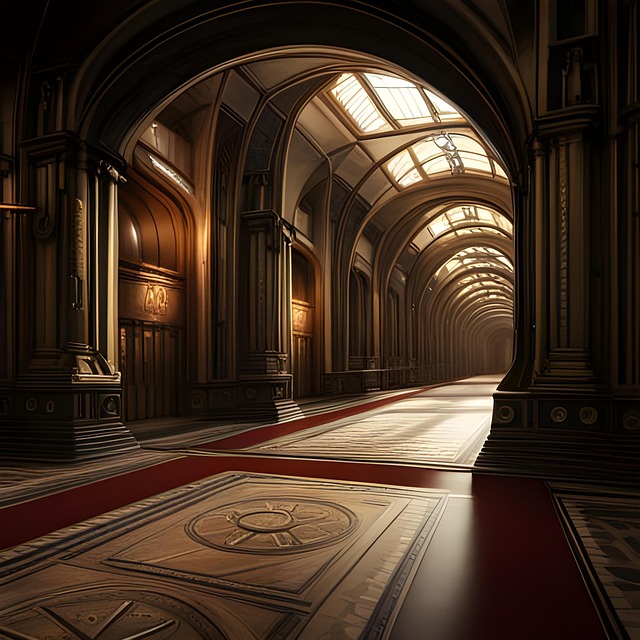 Free corridor architecture skylight illustration