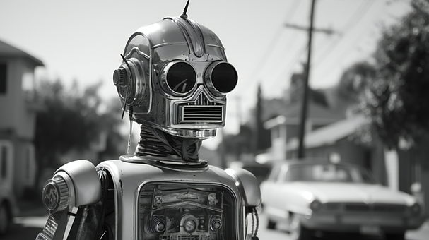 Ai Gegenereerd, Robot, Antieke Auto