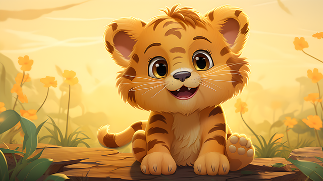 Free ai generated tiger wildlife illustration