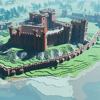 Minecarft, Videojuego, Castillo