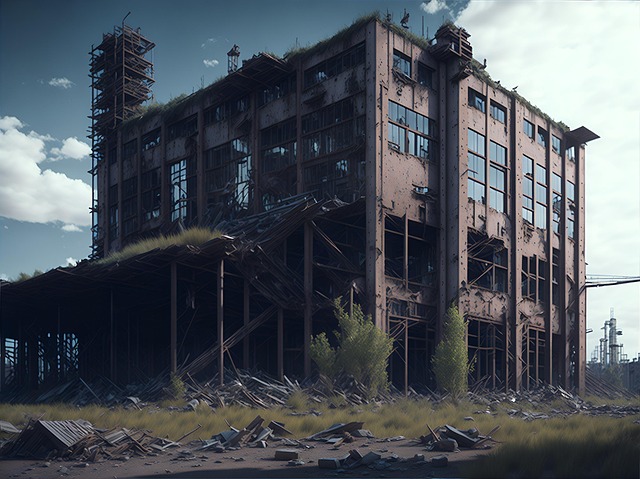 Ai Genereret, Bygning, Forladt, Fabrik