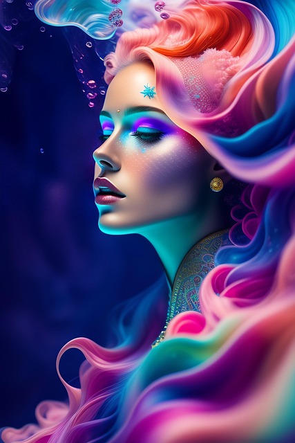 Free ai generated woman mermaid illustration