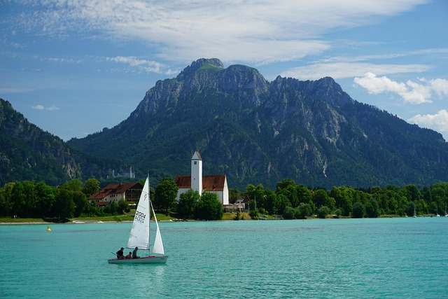 Lago Forggensee, Baviera, Agua, Allgäu