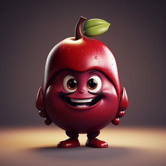 Ai Generiert, Mangostan, Gesicht, Obst