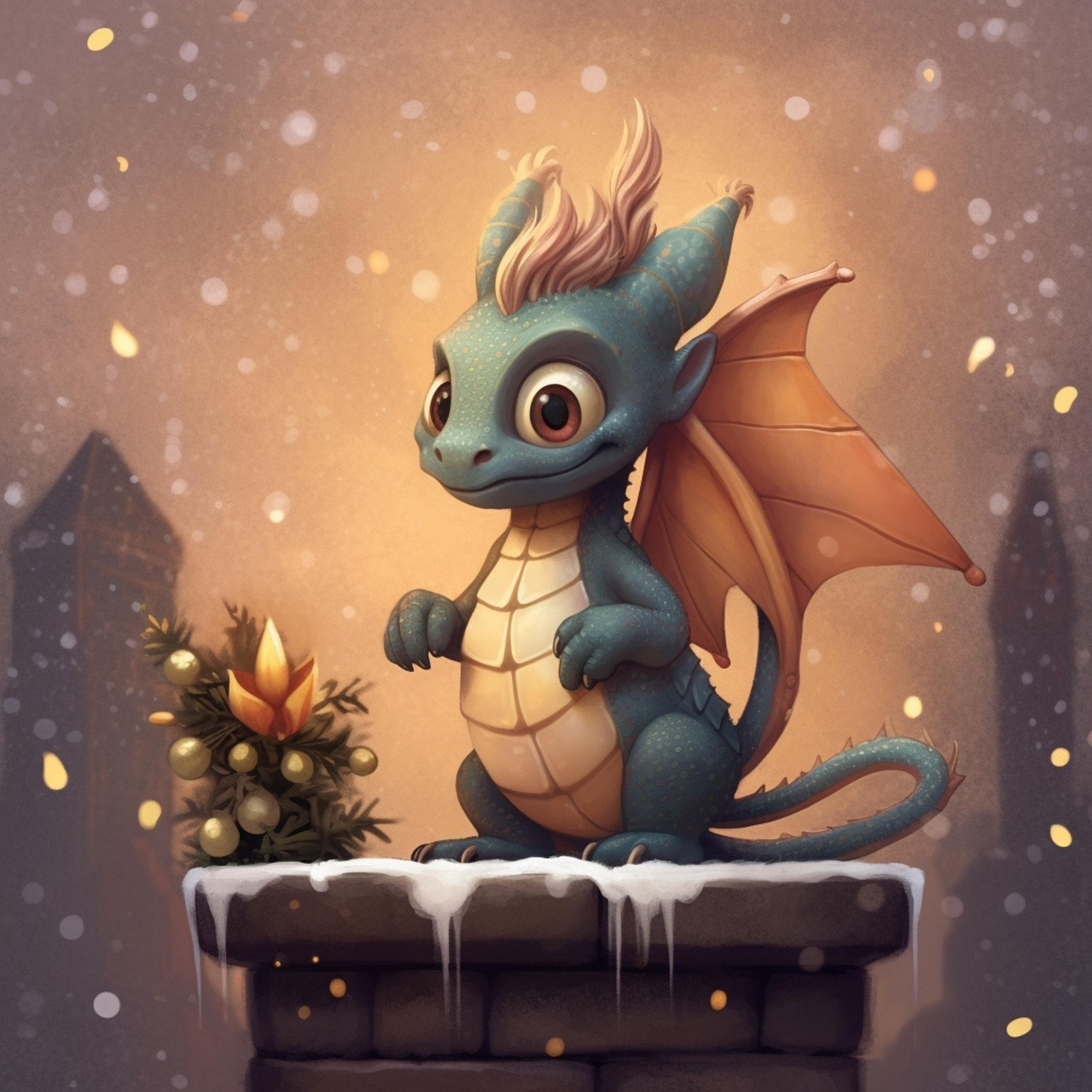 Download Ai Generated Dragon Winter Royalty Free Stock Illustration