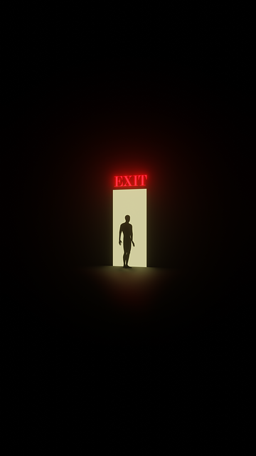 Free door exit gate illustration