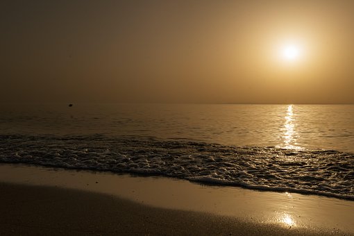 Mar, Praia, Pôr Do Sol, Sol, Agua, Verão