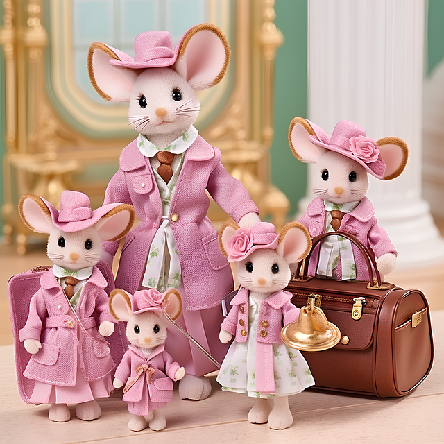 Free ai generated mice family illustration