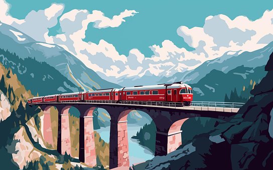 Ai Gegenereerd, Trein, Spoorweg, Alpine