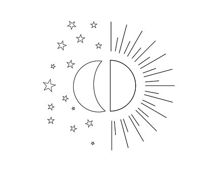 Maan, Zon, Sterren, Astrologie, Tattoo