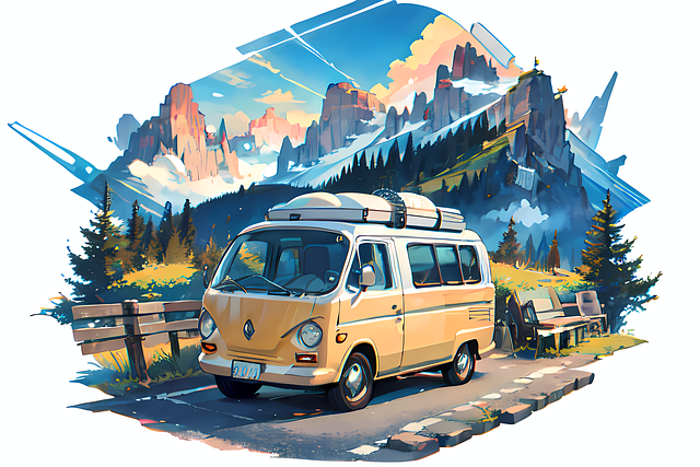 Free van create ai car illustration