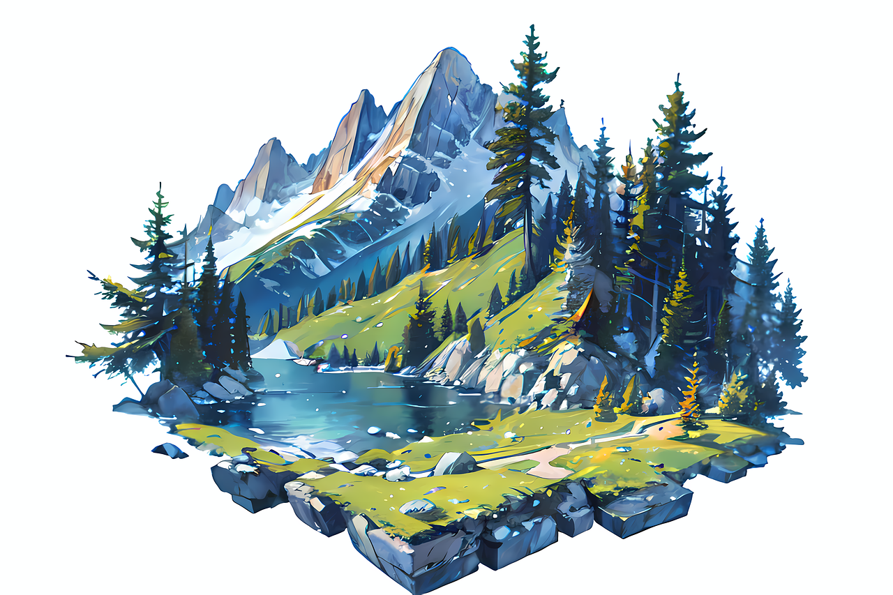 Free mountain landscape nature illustration
