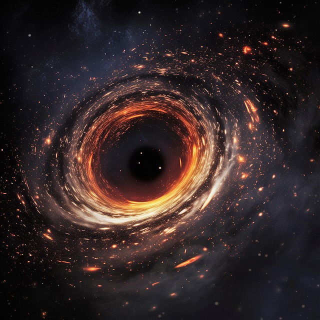 Free space odyssey black hole cosmos illustration